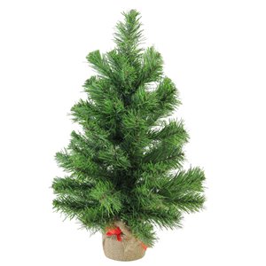 Northlight Mini Pine Medium Artificial Christmas Tree in Burlap Base - Unlit -18-in