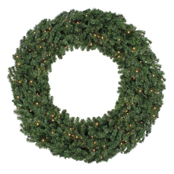 Northlight Pre-Lit Commercial Canadian Pine Artificial Xmas Wreath - 5 ...