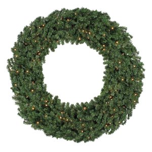 Northlight Pre-Lit Commercial Canadian Pine Artificial Xmas Wreath - 5-ft