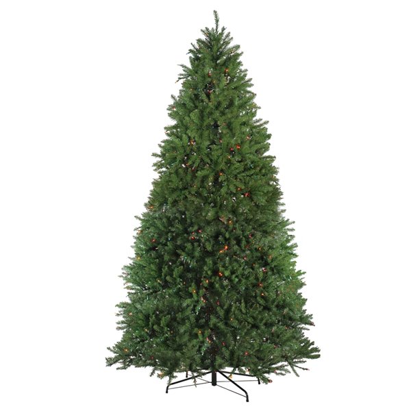 Northlight Pre-Lit Full Northern Pine Artificial Christmas Tree - Multicolor Lights - 9-ft