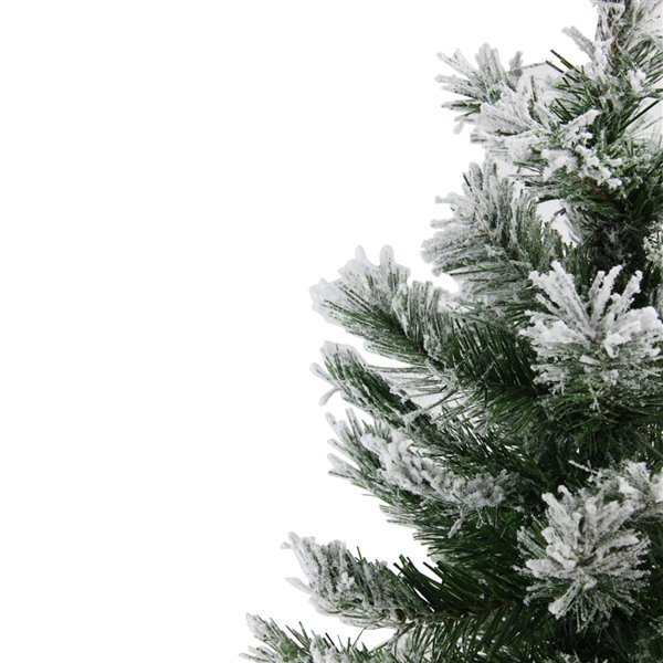 Northlight Flocked Pine Full Artificial Christmas Tree in Burlap Base - Unlit - 22-in