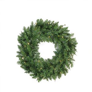 Northlight Pre-Lit Buffalo Fir Artificial Christmas Wreath - 24-in