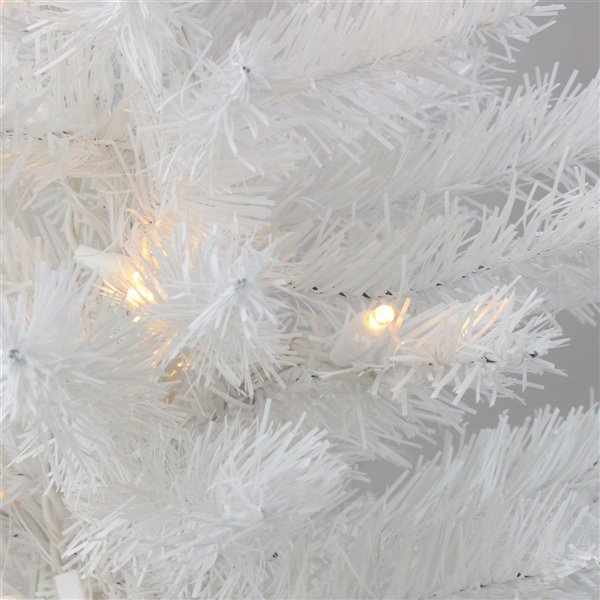 Northlight Pre-Lit White Medium Artificial Christmas Tree - Clear LED Lights - 2-ft