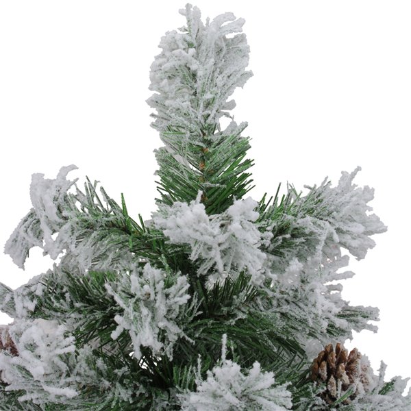 Northlight Flocked Pine Artificial Christmas Tree in Burlap Base ...