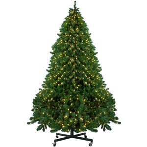 Northlight Pre-Lit Full Olympia Pine Artificial Xmas Tree with Wheels - 14-ft