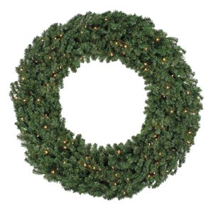 Northlight Pre-Lit Commercial Canadian Pine Artificial Xmas Wreath - 7-ft
