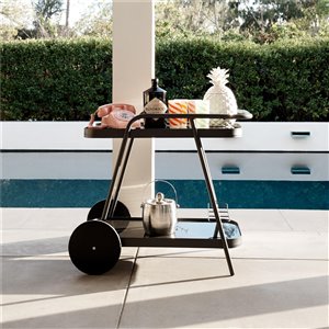 Chariot de service pour bar de piscine Barbie de Novogratz, 29,13 po, charbon