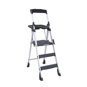 COSCO Worlds Greatest Work Platform Step Stool - 4-Step - Aluminum - Black