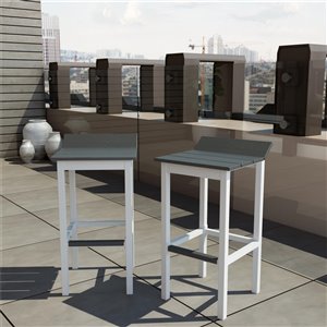 CosmoLiving by Cosmopolitan Ariesa Collection Bar Stools - White/Gray - 2-Pk