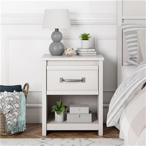 Table de chevet Bassinger de Ameriwood, 24,37 po, bois, chêne ivoire