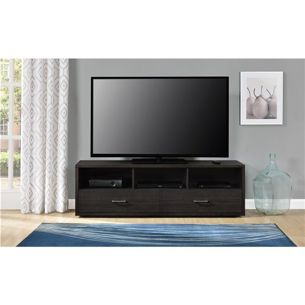 Ameriwood Home Clark TV Stand for TVs up to 70-in - 59.6-in x 14.8-in x 18.9-in - Espresso