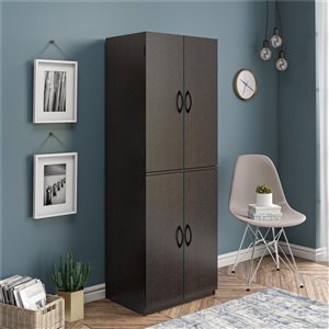 Armoire de rangement 4-portes Ameriwood, 15,63 po x 23,5 po x 72 po, espresso