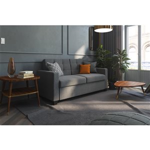 Dorel Signature Devon Sleeper Sofa with Memory Foam Mattress - Full - Gray