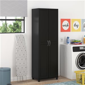 System Build Kendall Utility Storage Cabinet - 15.38-in x 23.69-in x 75-in - Black