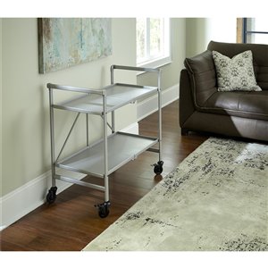 COSCO Intellifit Outdoor Living Outdoor/Indoor Folding Cart - 2-Shelf - 33.47-in - Aluminum - Silver