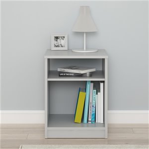 Table de chevet Emery de Ameriwood, 20,31 po, bois, gris tourterelle