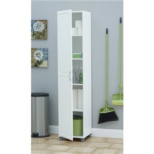System Build Kendall 16.18-in x 23.46-in x 71.97-in White Utility Storage Cabinet