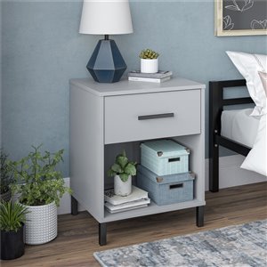 Table de chevet Brewer de Ameriwood, 24,88 po, bois, gris