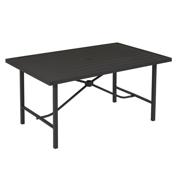 Cosco Outdoor Furniture - Patio Dining Table - Steel - 38.19-in x 60.04-in - Charcoal