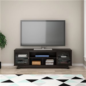 Ameriwood Home Englewood TV Stand for TVs up to 80-in - 71.61-in x 17.52-in x 22.61-in - Espresso