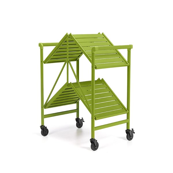 COSCO Intellifit Outdoor Living Outdoor/Indoor Folding Cart - 2-Shelf - 33.47-in - Aluminum - Apple Green