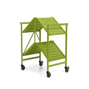 Chariot de service Intellifit Outdoor Living de COSCO, 2 tablettes, 33,47 po, aluminium, pomme verte