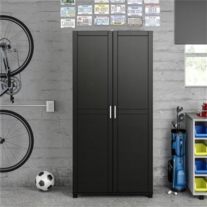 System Build Callahan Utility Storage Cabinet - 15.38-in x 35.68-in x 74.31-in - Black