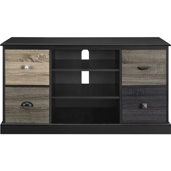 Ameriwood Home Mercer TV Console with Multicoloured Door Fronts for TVs - 47.5-in x 15.7-in x 25-in - Black