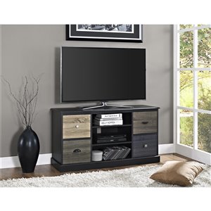 Meuble pour téléviseur Mercer avec porte multicolore, 47,5 po x 15,7 po x 25 po, noir
