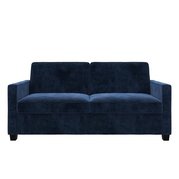 Canapé-lit avec matelas mousse mémoire, grand, bleu