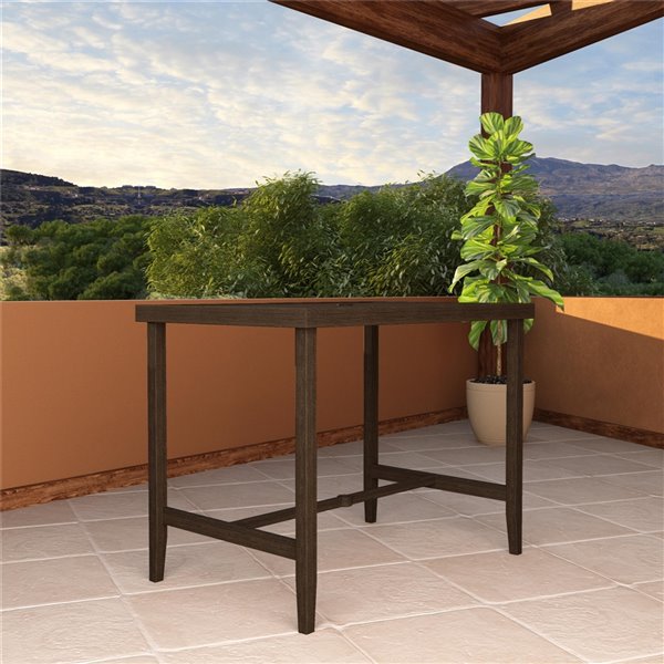 Cosco Outdoor Living Patio Bar Table - Steel - 32.09-in x 50-in - Dark Brown