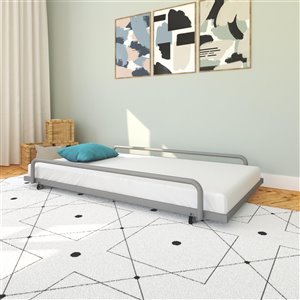 DHP Trundle for Daybed with Siderail - 71-in x 11.5-in x 45.5-in - Twin - Silver