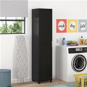 South Shore Furniture Axess 4 Door Storage Pantry 23 5 In X 12 25 In X 61 In Black 7170971 Rona