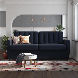 Dorel Novogratz Brittany Sleeper Sofa with Memory Foam Mattress - Queen - Blue