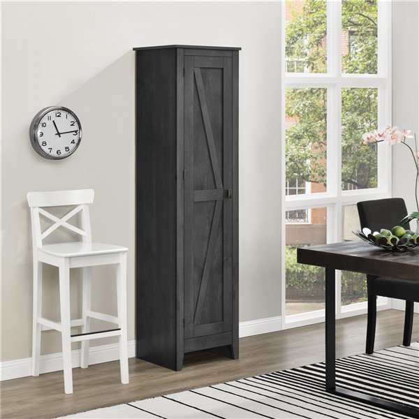 Armoire de rangement large Farmington de System Build, 15,67 po x 18,19 po x 71,85 po, rustique gris