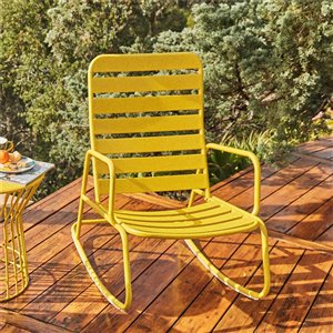 Chaise berceuse pour patio Gossip Roberta de Novogratz, jaune