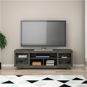 Meuble pour téléviseur jusqu'à 80 po Englewood, 71,61 po x 17,52 po x 22,61 po, chêne vieilli