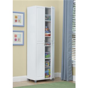 System Build Kendall Utility Storage Cabinet - 15.38-in x 15.69-in x 74.31-in - White
