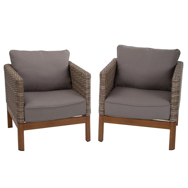 Cosco Outdoor Living Deep Seating Patio Lounge Chairs Beige 2Pk