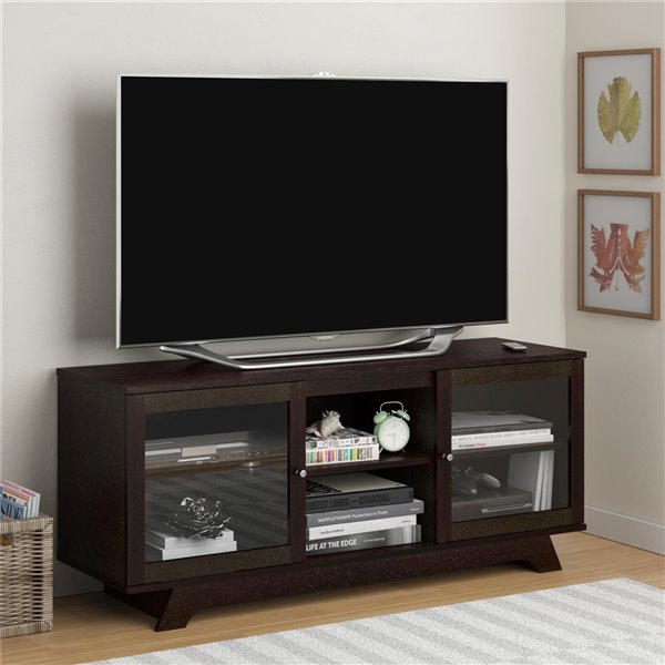 Ameriwood Home Englewood TV Stand for TVs up to 55-in - 53.63-in x 16.56-in x 22.94-in - Espresso