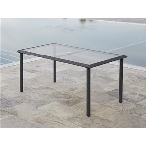 Table à manger Lakewood de Cosco Outdoor Living, 35,83 po x 63,39 po, gris