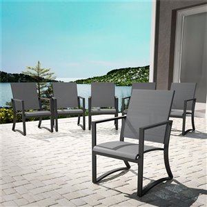 Chaises à dîner Cosco Outdoor Furniture, gris pâle, 6 mcx