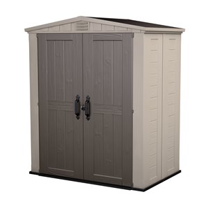 Keter Factor 6-ft x 3-ft Beige and Tan Resin Storage Garden Shed - 6-ft x 3- ft