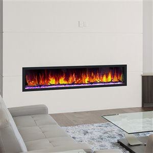 Dynasty Cascade Smart Control Electric Fireplace - 74-in - Black