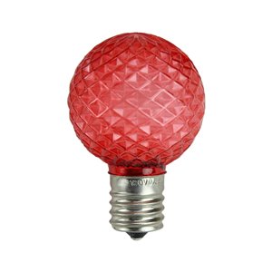 Northlight Faceted LED G40 Christmas Replacement Bulbs - Red - Pack of 25