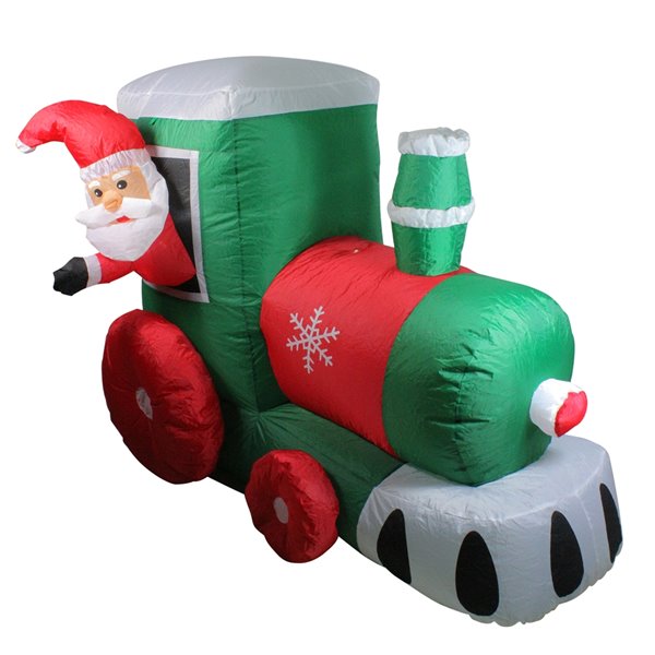 Northlight Inflatable Santa on Locomotive Train Outdoor Christmas ...