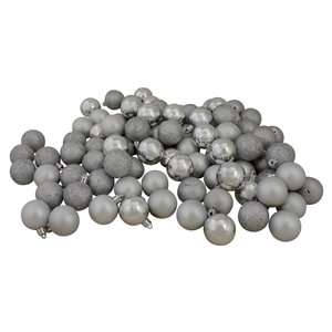 Northlight Silver Shatterproof Christmas Ball Ornaments - 1.5-in - 91-Pcs