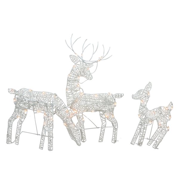 Northlight Glittered Doe Fawn and Reindeer Lighted Outdoor