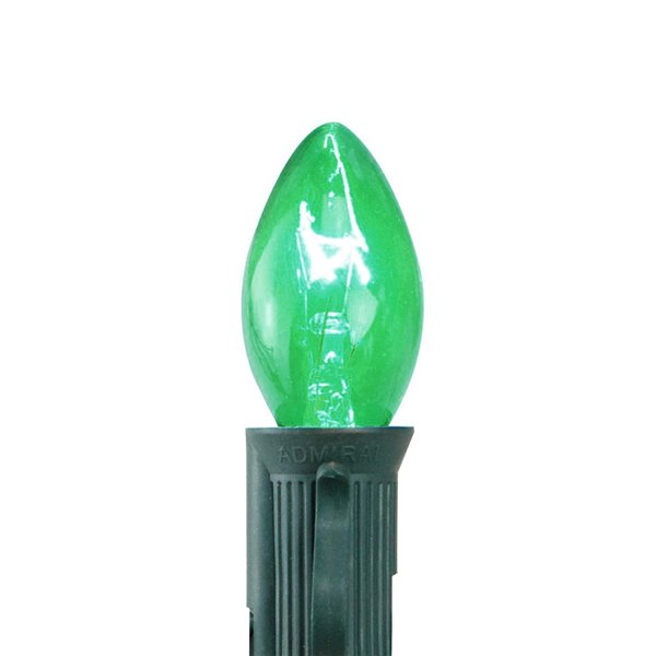Northlight Transparent C7 Christmas Replacement Bulbs - Green - Pack of 25