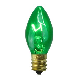 Northlight Transparent C7 Christmas Replacement Bulbs - Green - Pack of 25